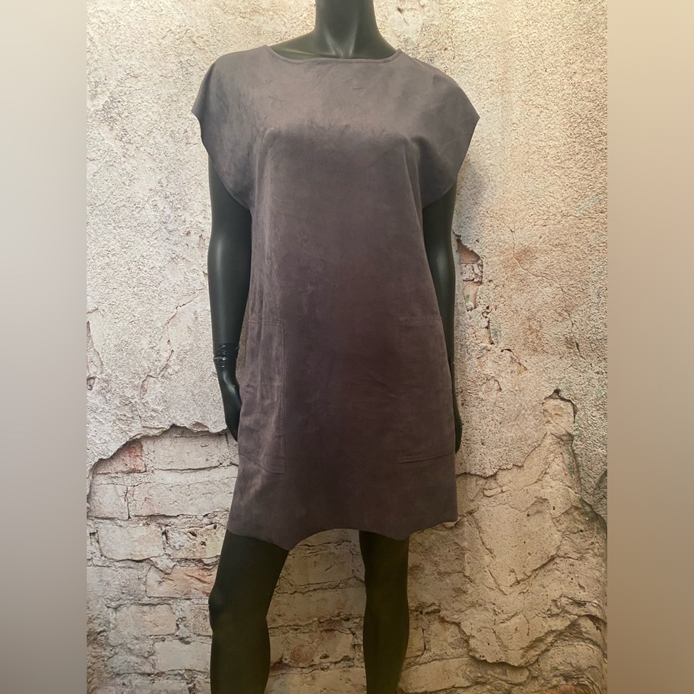 Aritzia Wilfred Free Charcoal Grey Suede Like Dress